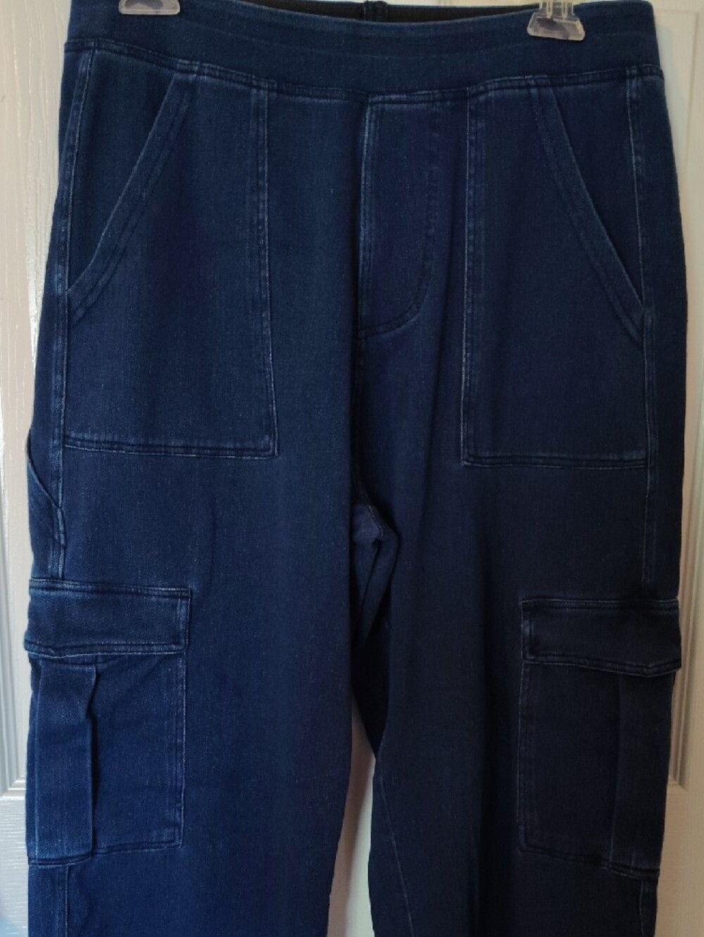 HALARA Stretch Denim Ladies Cargo Jeans Large Petite - Picture 2 of 4